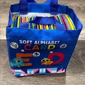 Colorful Alphabet Card Set in Blue Tote
